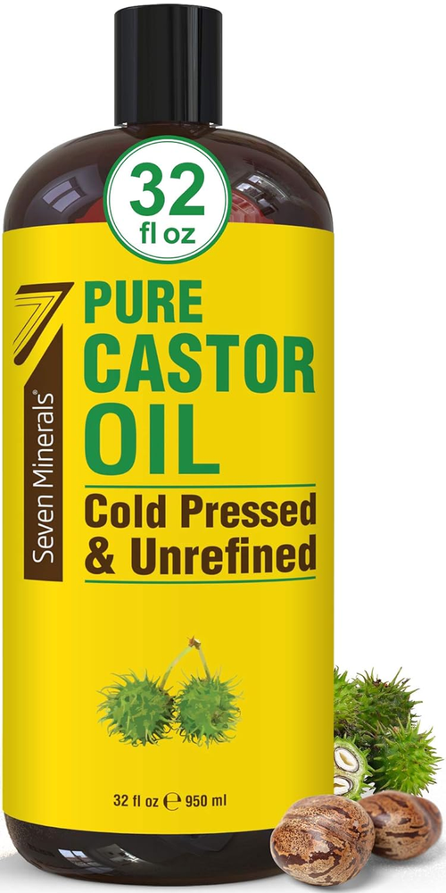 Pure Cold Pressed Castor Oil - Big 32 Fl Oz Bottle - Unrefined & Hexane Free - 1