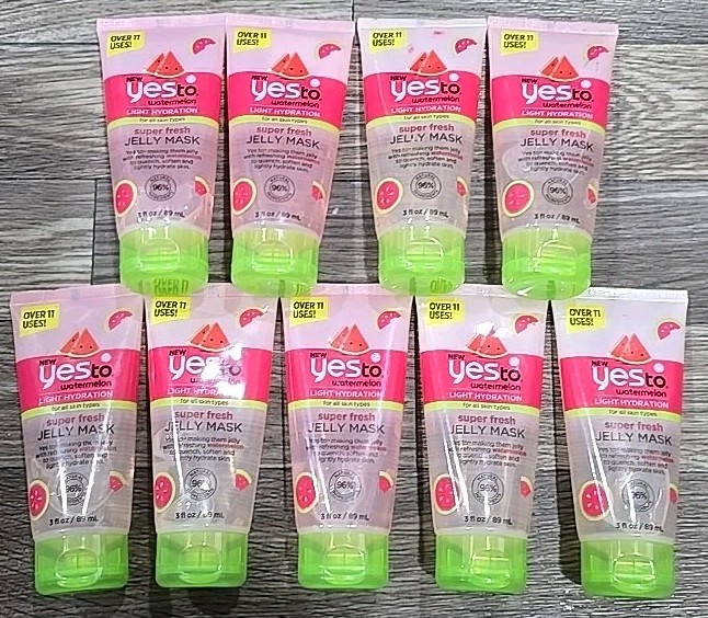 Lot Of 9-Yes To Watermelon Jelly Mask Light Hydration Super Fresh 3 fl oz Each