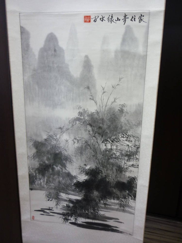 Hanging Scroll, China, Landscape, Tang, Water Mountain, Tokonoma, Decoration, Ab
