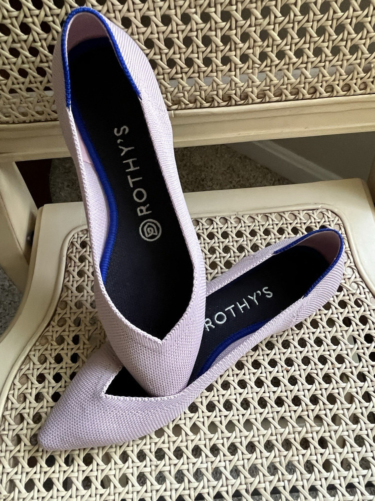 Rothy’s Pointed Toe Knit Lightweight Flats Light Purple Blue Women’s Size 7