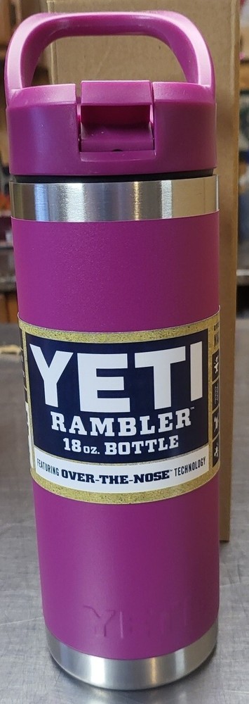 YETI Rambler 18oz Water Bottle with color-matched straw lid NEW!! FUCIA