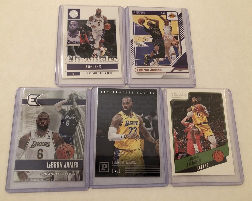 Lot of 5 Lebron James Basketball NBA Cards Los Angeles Lakers