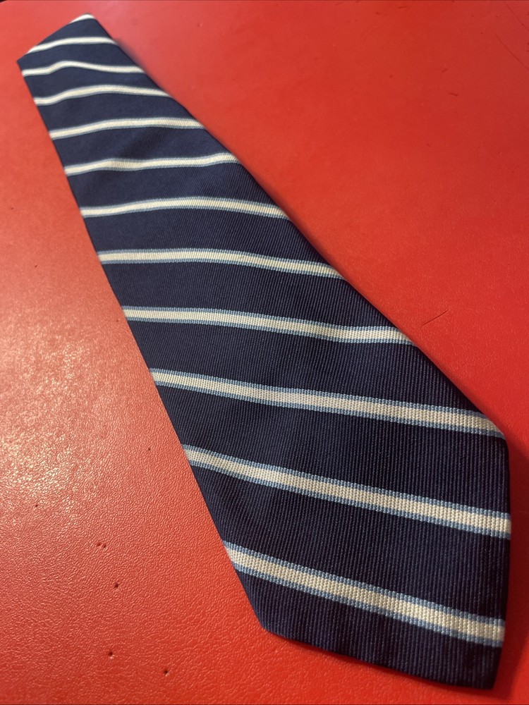 Vintage EUC Brooks Brothers Repp Silk Regimental Stripe Tie Black Label UK CRISP