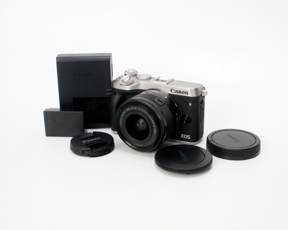 Canon EOS M6 24.2MP Digital Mirrorless Camera EF-M 15-45mm f/3.5-6.3 IS STM Lens