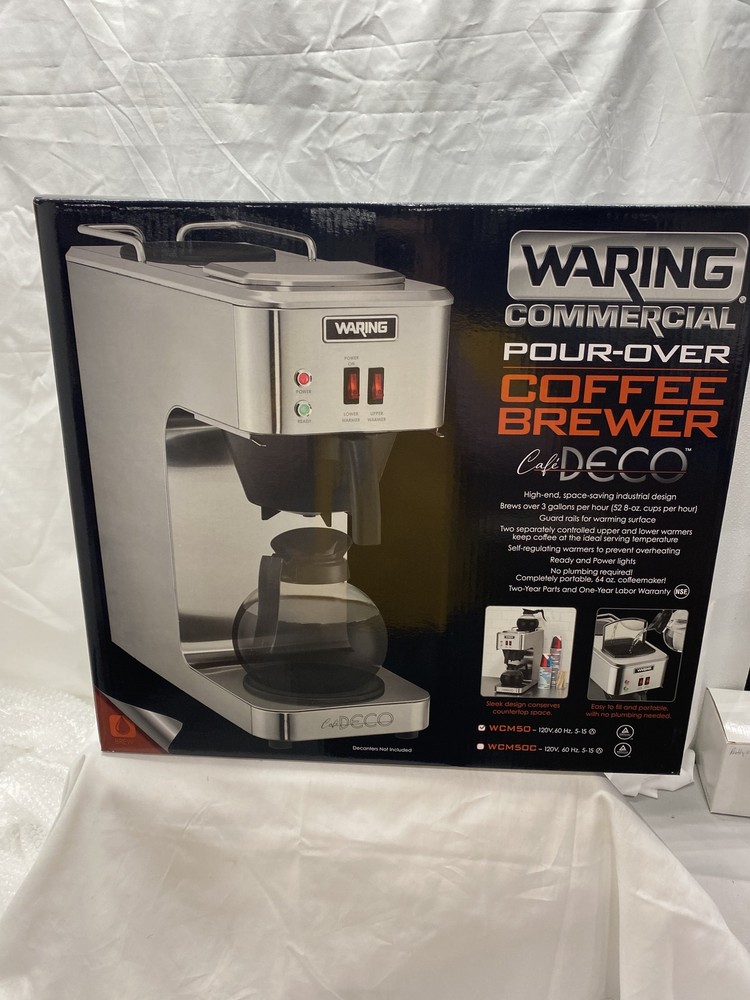 Waring WCM50 Cafe Deco Pour Over Decanter Coffee Brewer 120V