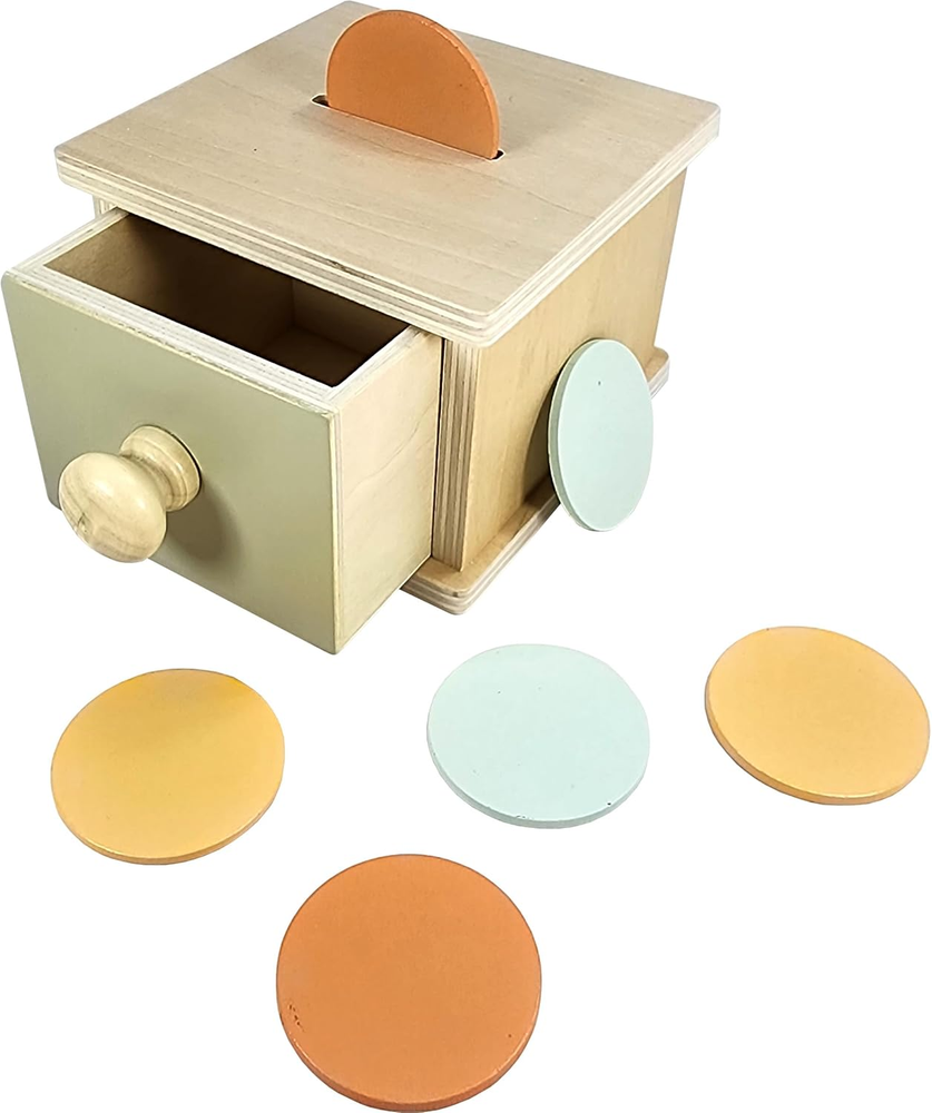 Adventure Awaits! Montessori Wooden Coin Bank Coordination Toy for Toddlers | Ki