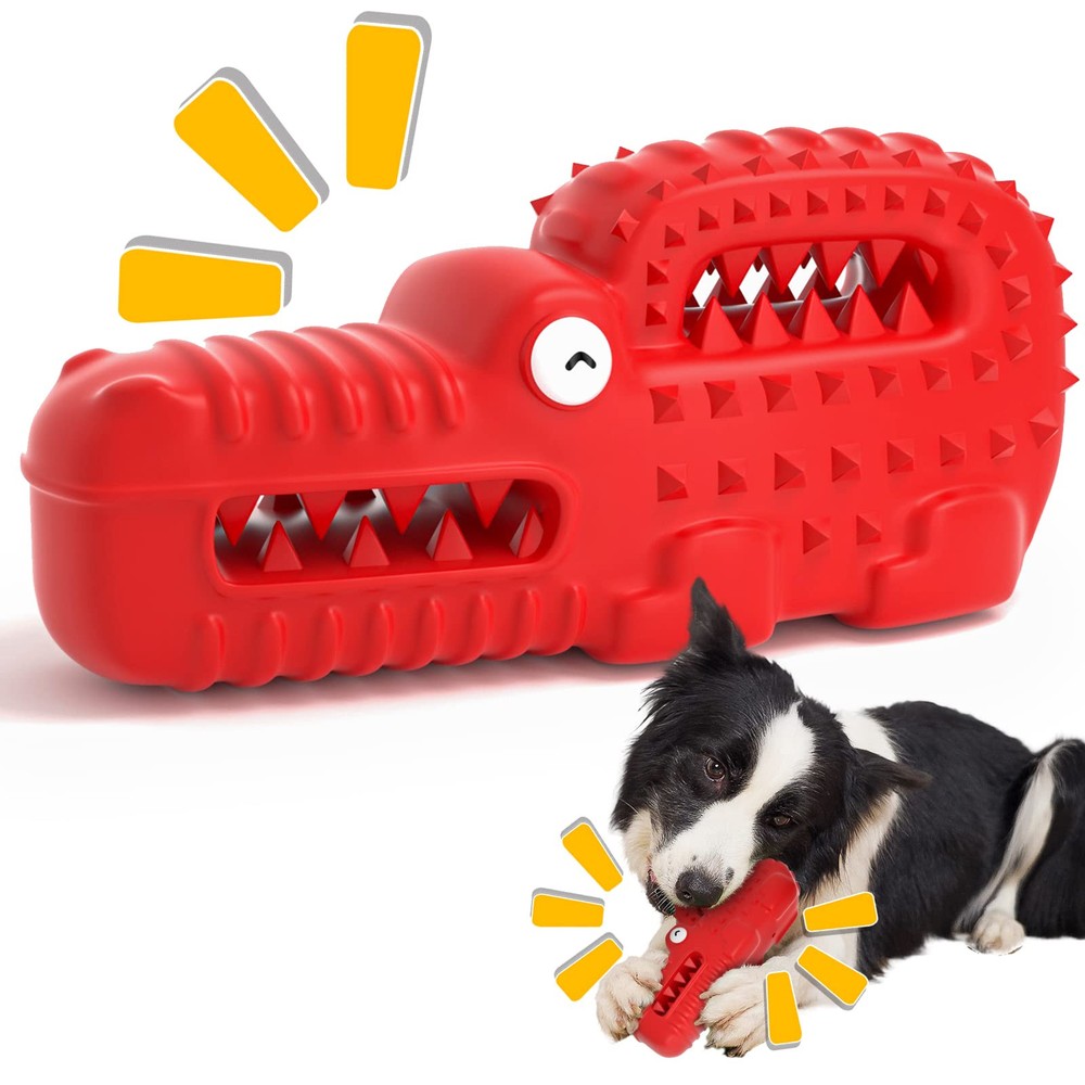 Dog Toys, Indestructible Squeaky Dog Chew Toys for Aggressive Chewers, Tough ...