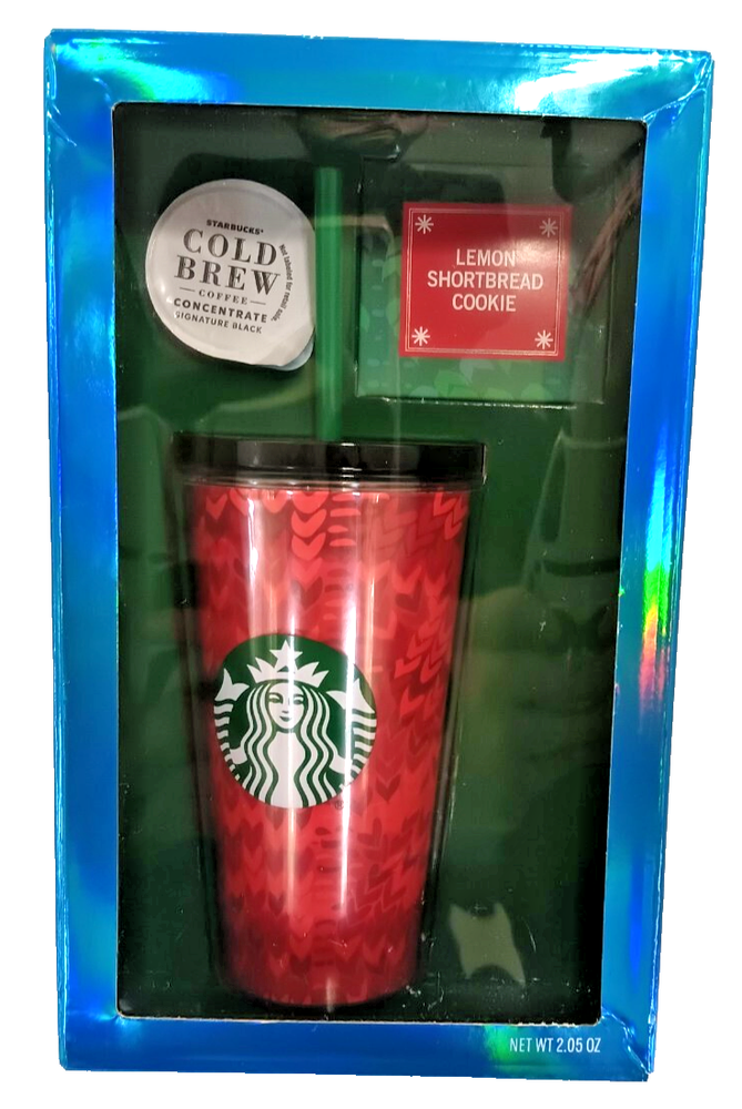 🎁 Starbucks 16oz Acrylic Cold Cup Tumbler Gift Pack w/ Cookie ☕