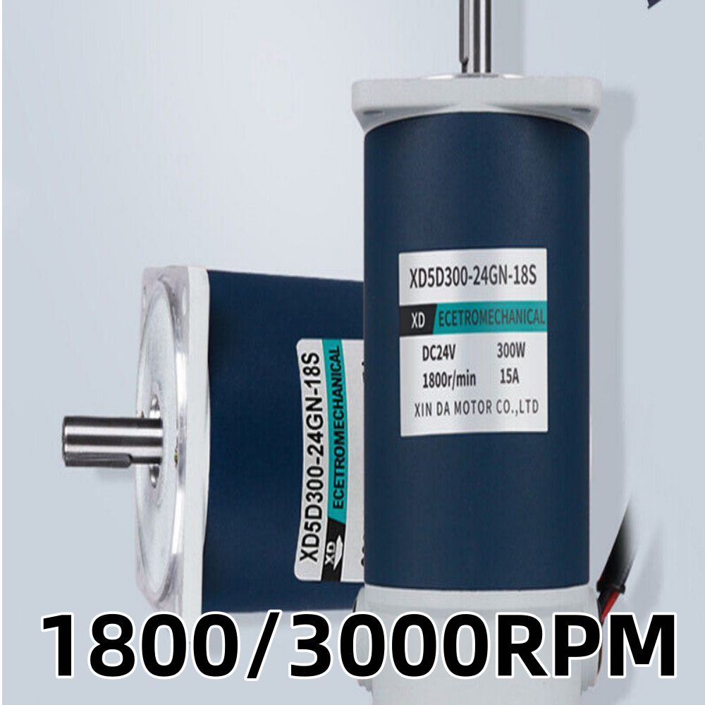High Speed 300W 12V/24V DC Permanent Magnet Motor 1800-3000RPM Reversible
