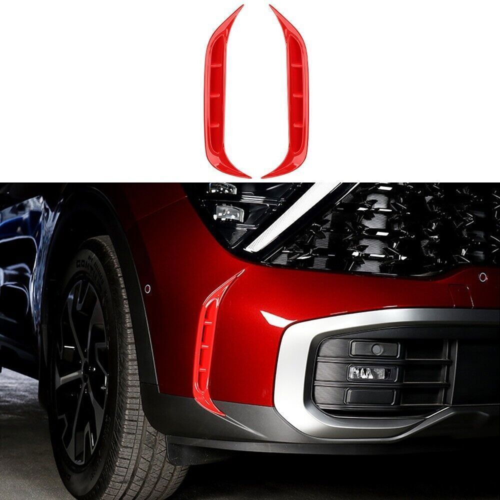For Kia Sportage 2023-2025 Gloss Red Front Bumper Side Air Inlet Vent Cover Trim