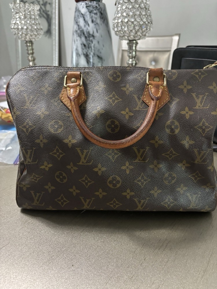 Louis Vuitton Speedy Shoulder Bag 30 Brown Canvas