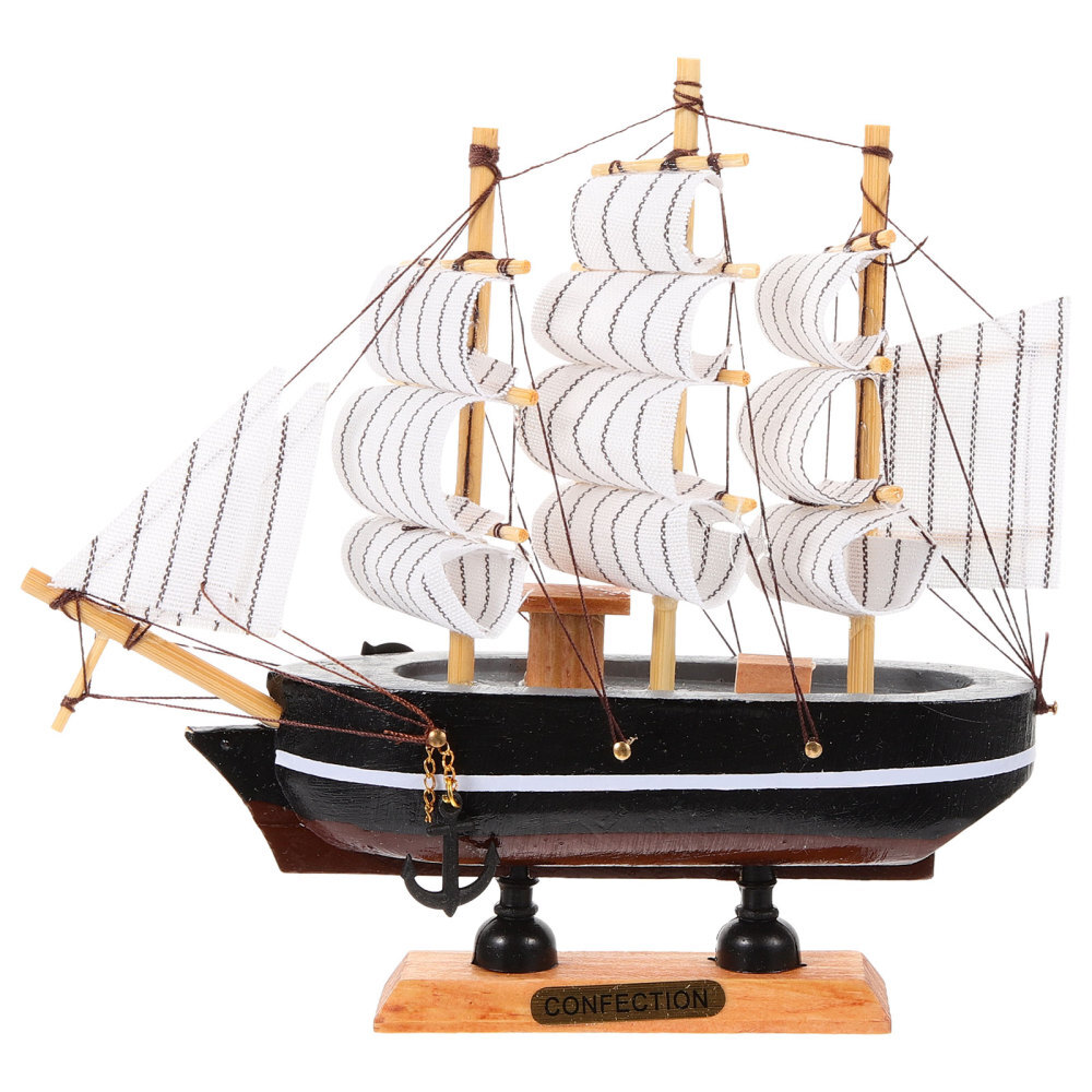 Nautical Sailboat Decorations Mini Wooden Sailing Living Room Seaside