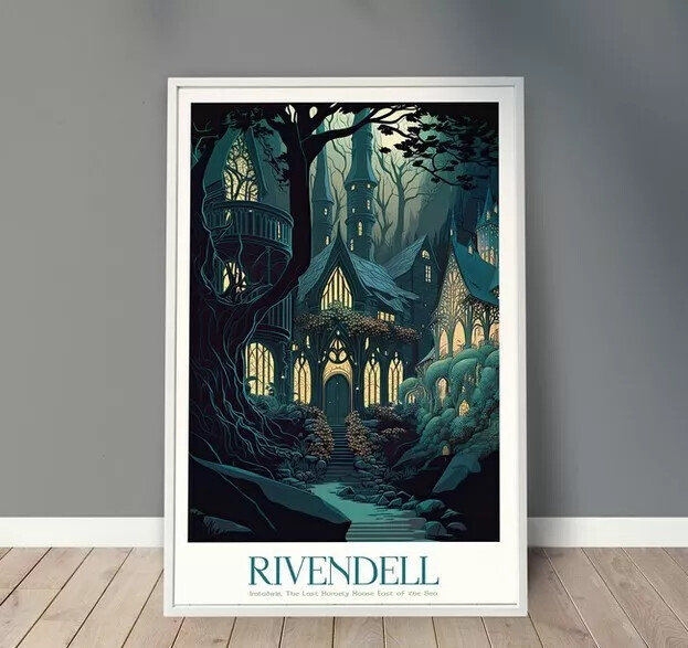 Rivendell Poster, Lord of the Rings Travel Posters