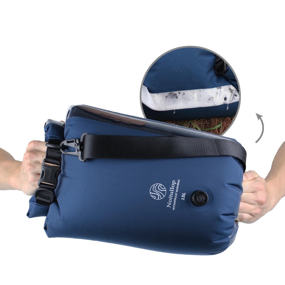 Washbag Portable Washing Machine - 15L Fully Waterproof Dry Bag - Lightweight...
