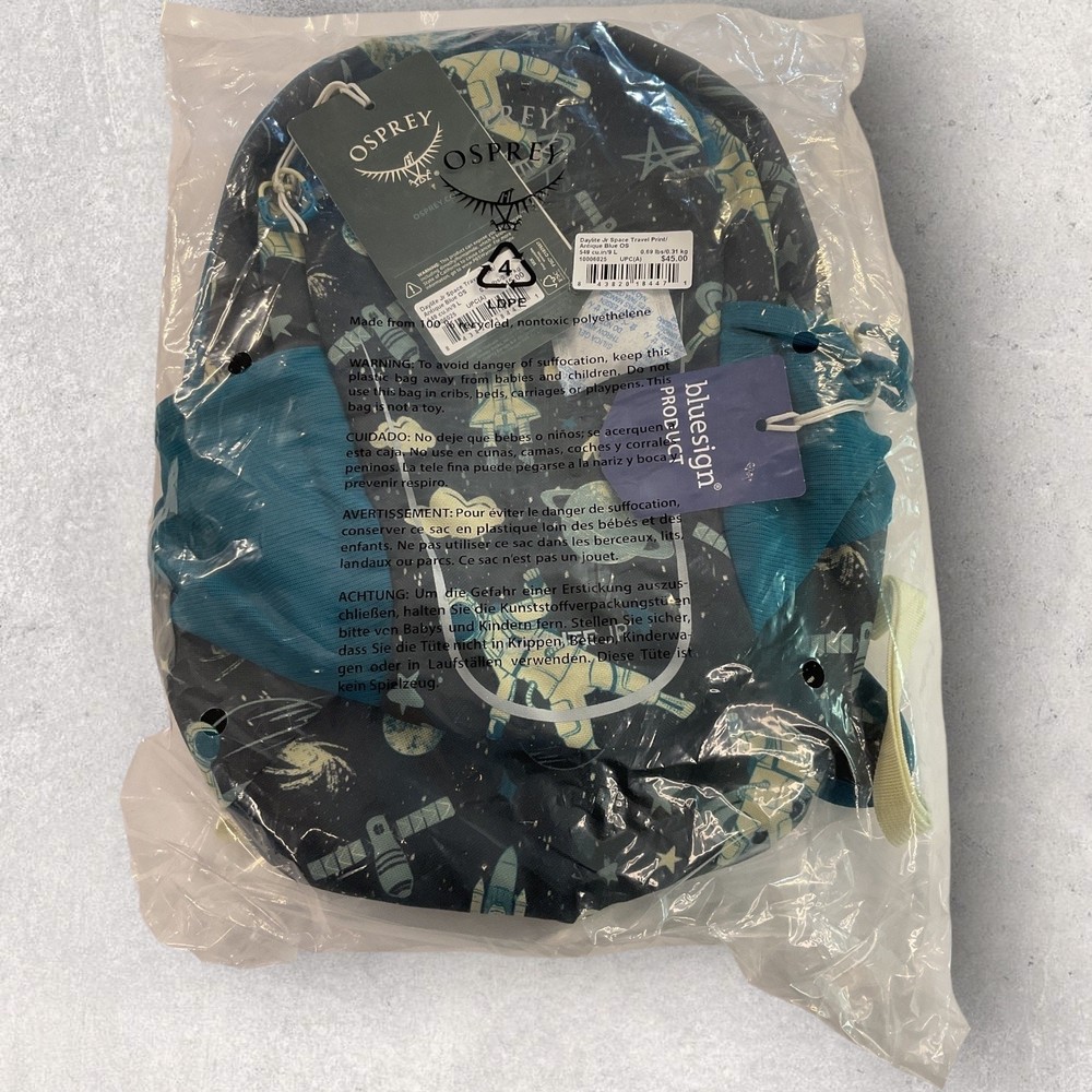 Osprey Daylite Jr Kids Backpack Space Travel Print Blue Black NWT School Travel Daypack
