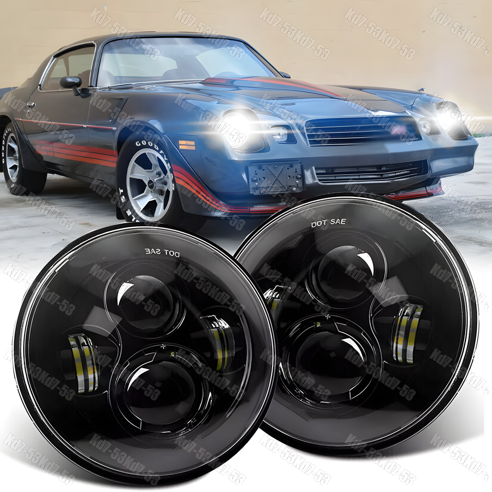 Par de faros LED redondos de 7 pulgadas haz alto/bajo para Chevy 67-1981 Camaro 75-1980 C10