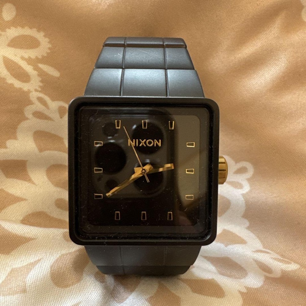 Nixon Black Square Men's Casual Watch with Modern Style  