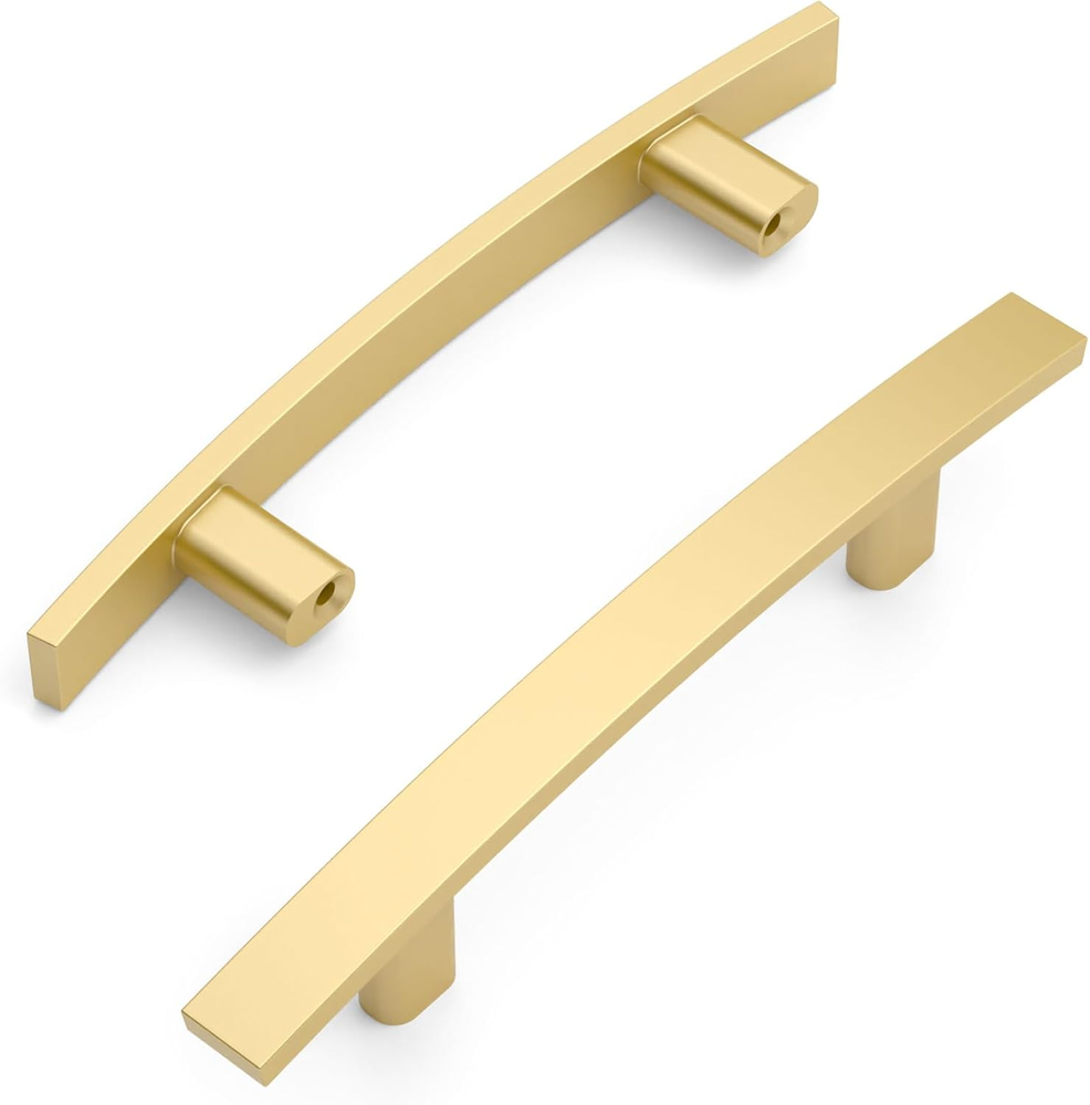 10 Pack Brushed Gold 3 Inch(76Mm) Hole Centers Kitchen Cabinet Pulls Cabinet Har