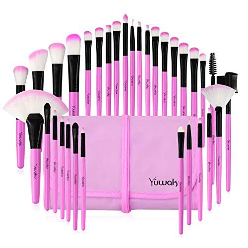 Makeup Brush Set, 32 Pcs Make up Brushes Professional Face G-Bright purple
