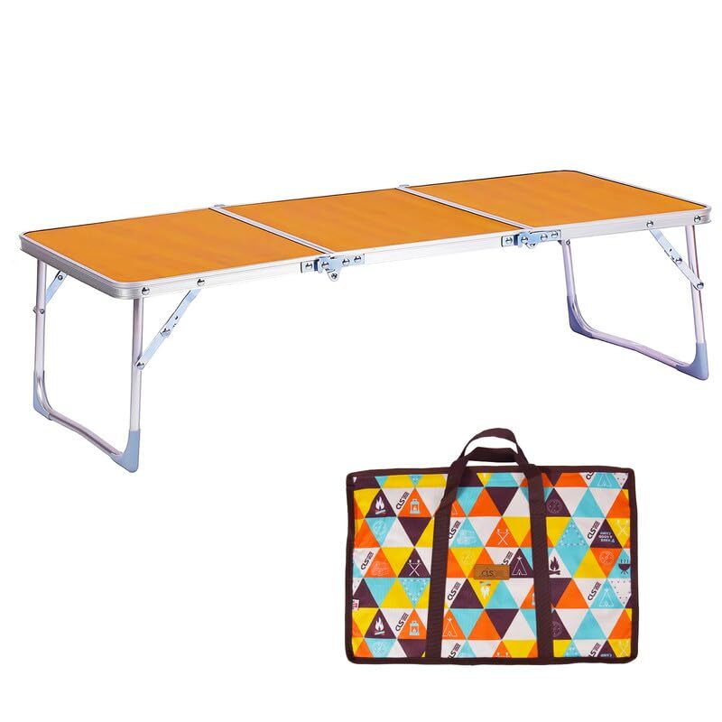 Folding Camping Table,3 Feet Portable Outdoor Table with Aluminum Legs,3 Fold...