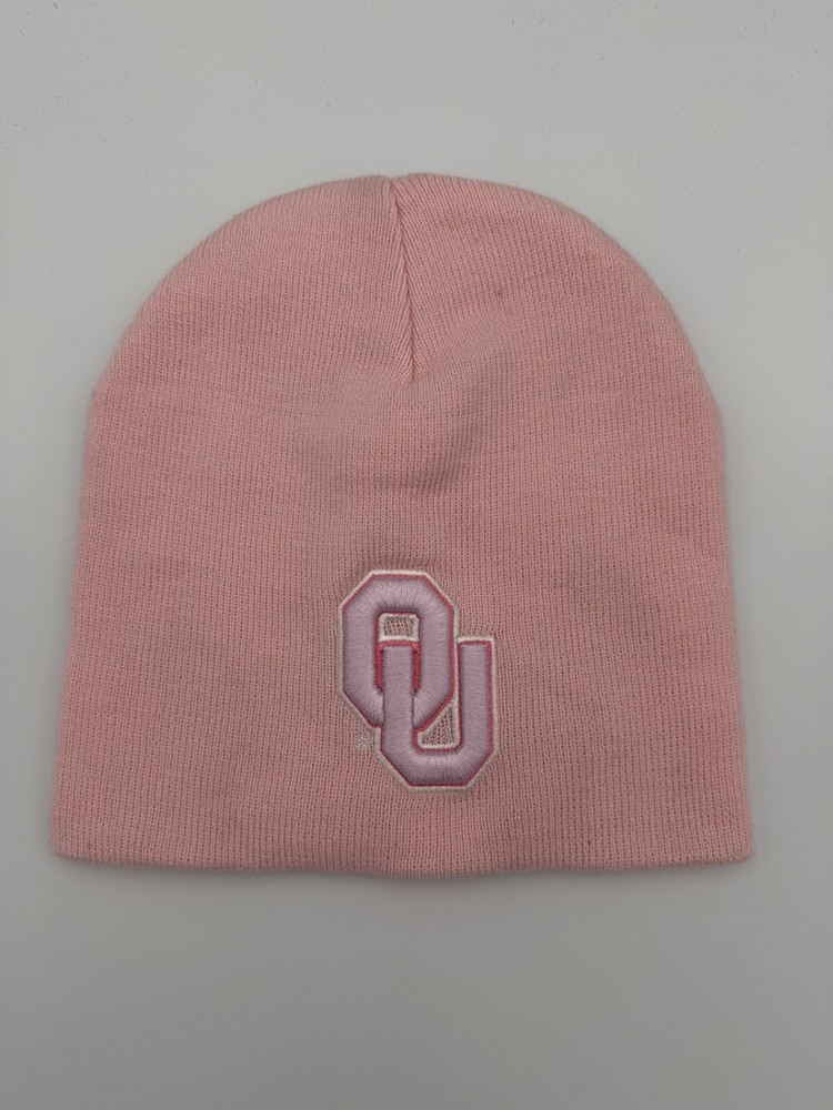 Oklahoma Sooners Pink Knit Beanie NCAA Womens Winter Cap