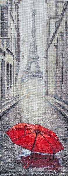 Cross stitch kit - Paints of Paris 25x64cm White Aida 14ct needlepoint kit