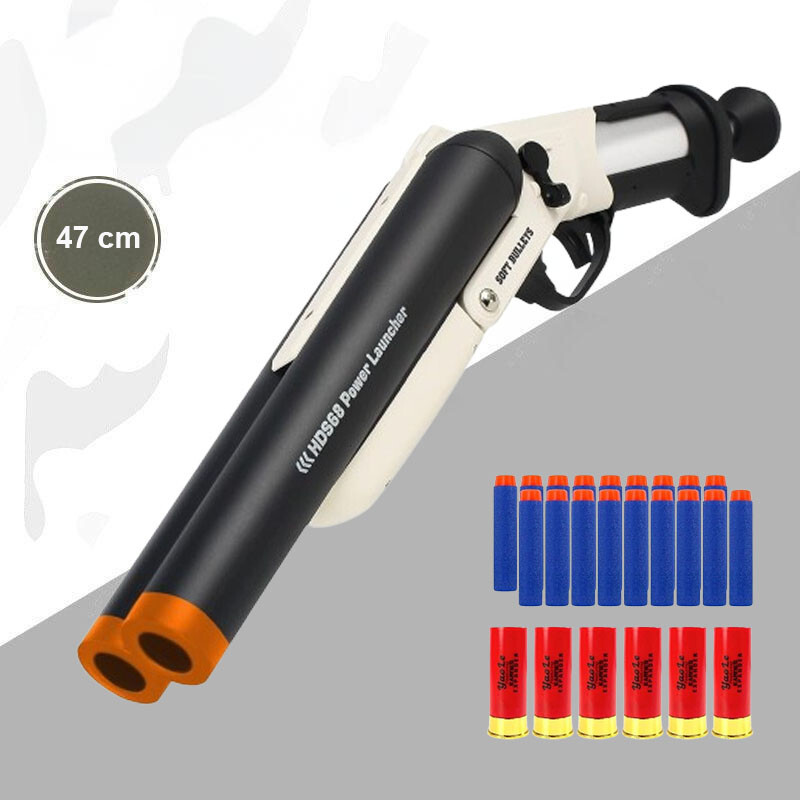 Soft Bullet Launcher Toy Shotgun with Double Tube for Realistic Play-image