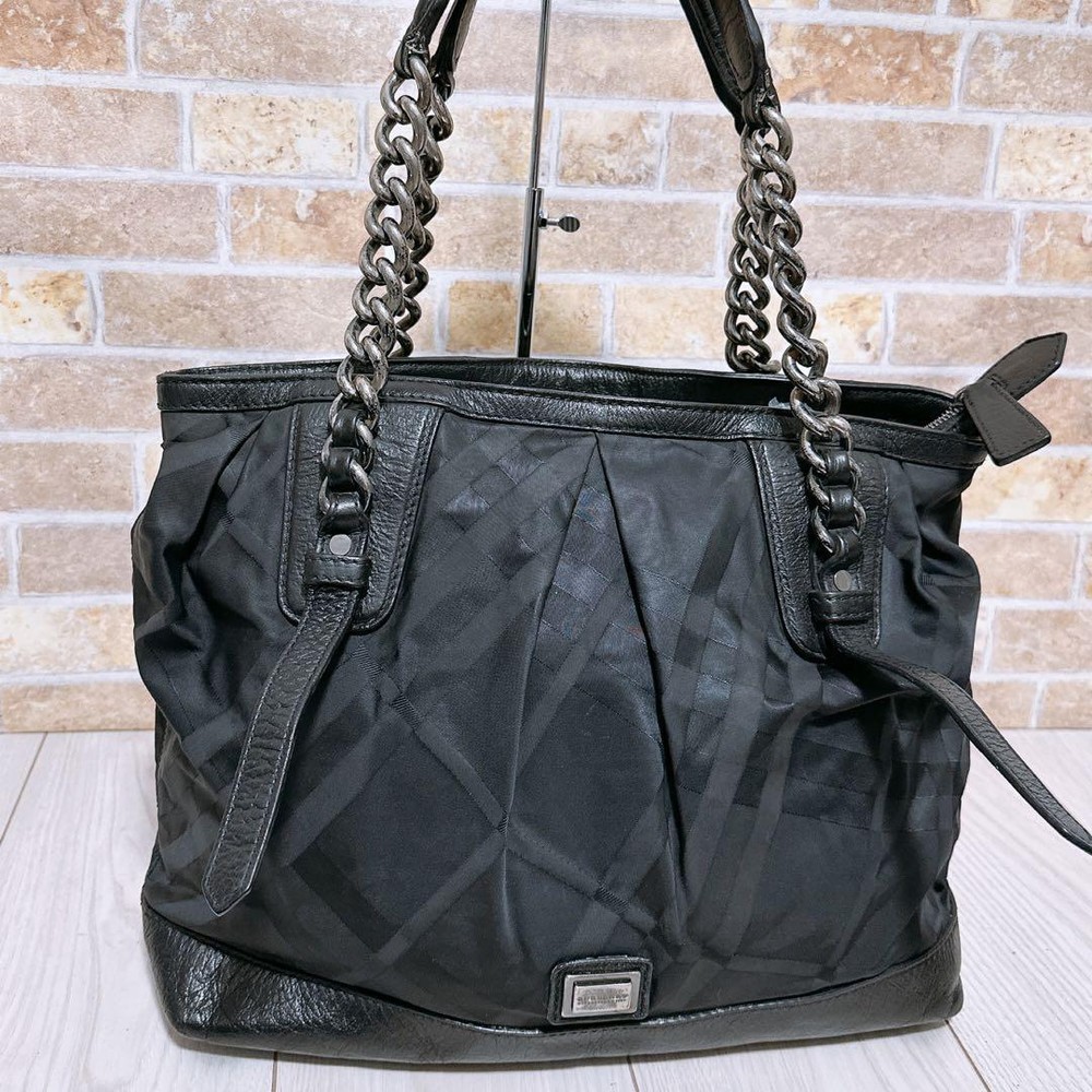 Burberry tote bag Black Leather