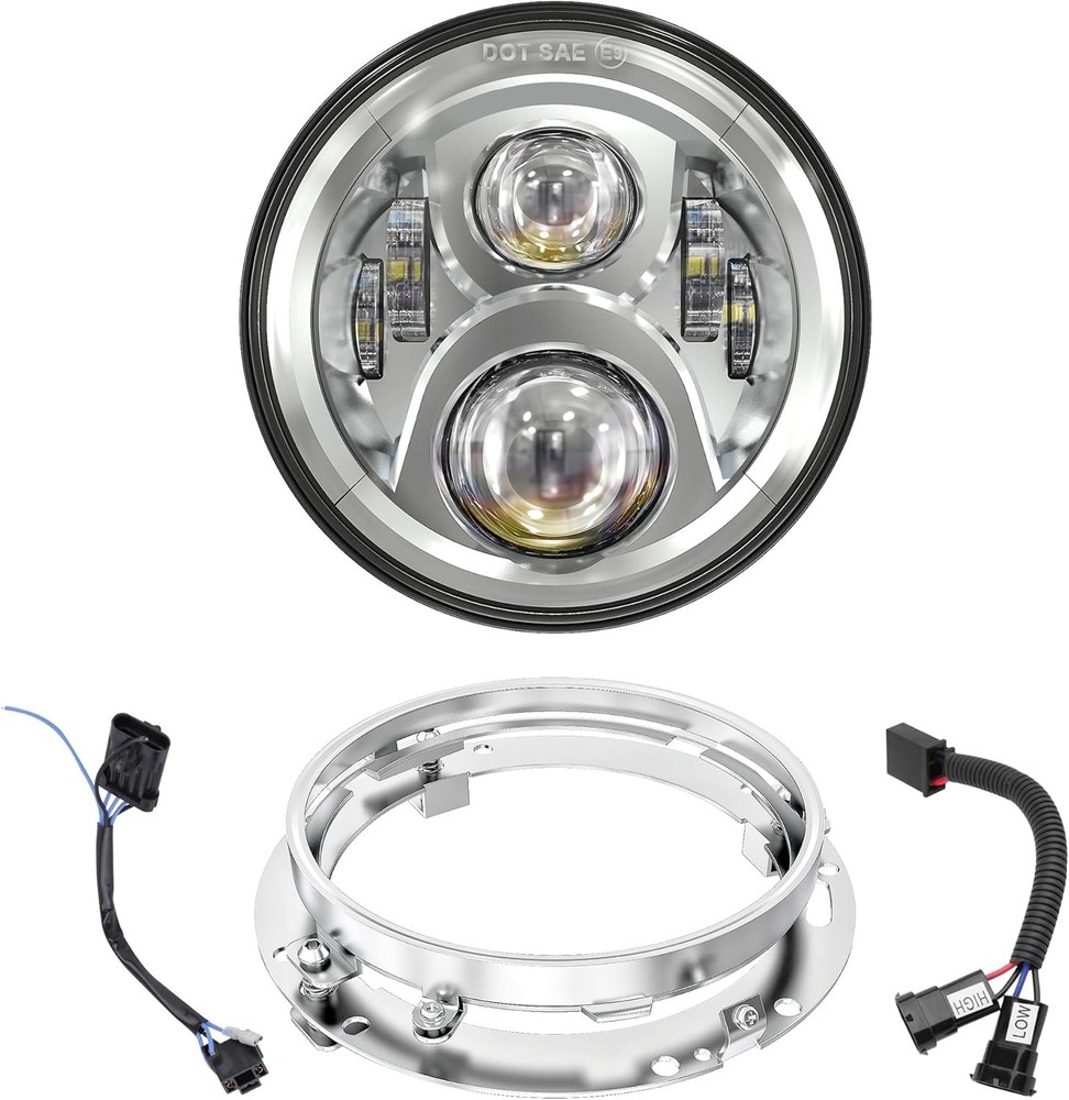 7 Inch LED Headlight With Mounting Bracket For Touring Street Glide Road King