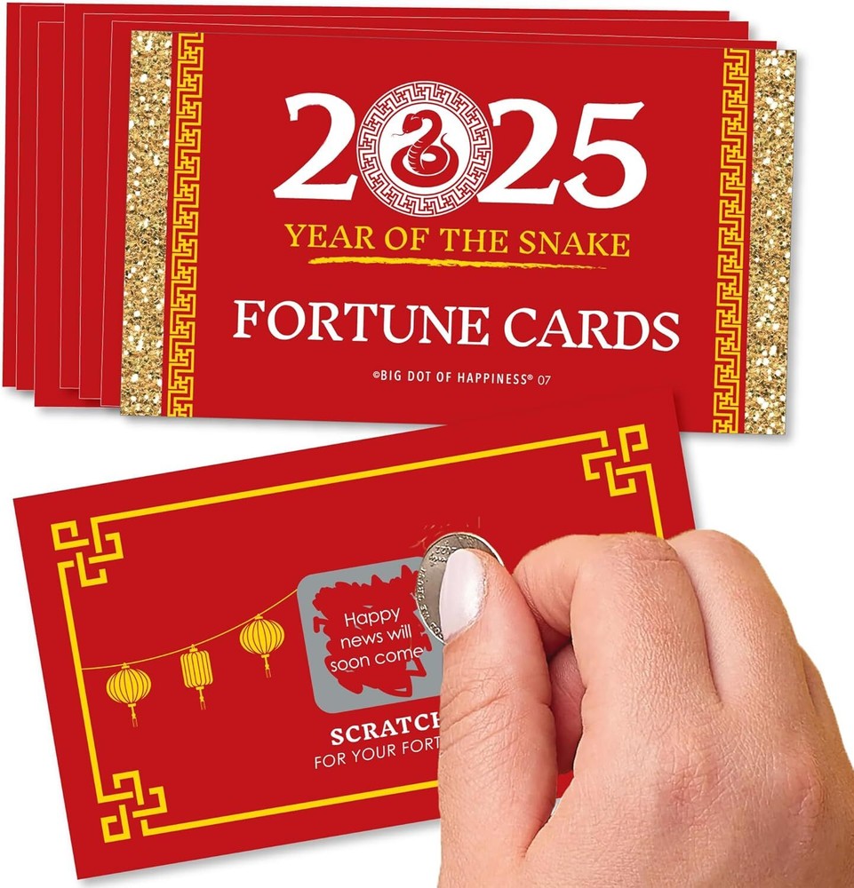 Big Dot of Happiness 2025 Chinese New Year Snake Game Scratch Cards-image