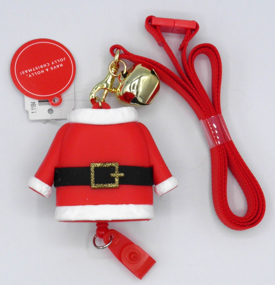 Bath & Body Works Santa Suit Pocketbac Holder Sanitizer Gel Lanyard for ID