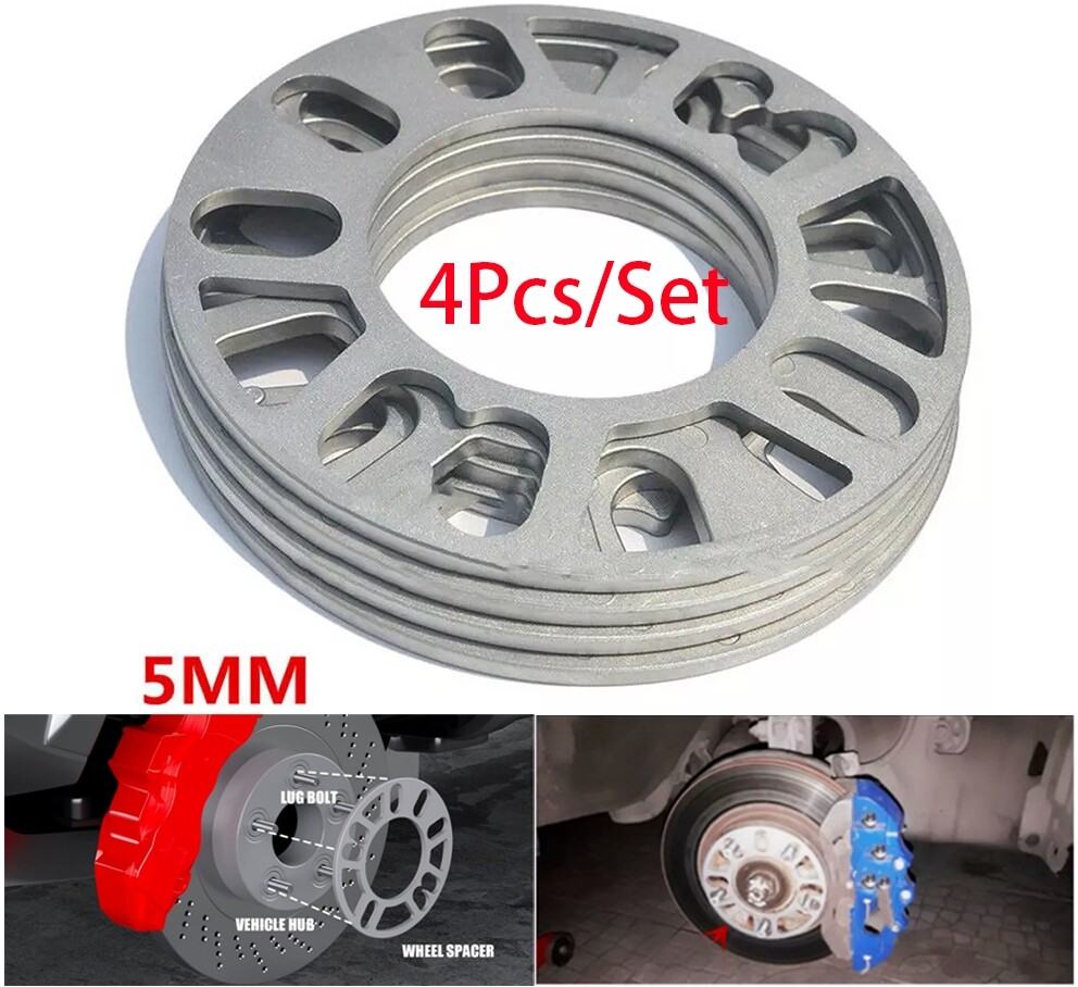 Aluminum 5mm Auto Car Wheel Tire Spacers Adaptor Shims Plate 4/5 Stud Universal