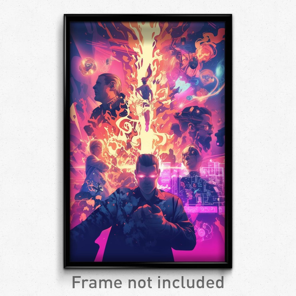 Psychedelic Retro Trippy Cartoon Film Art Poster - Silver Campus