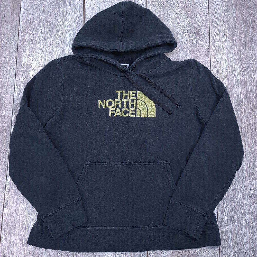 The North Face Womens Large Black Logo Print Pullover Hoodie