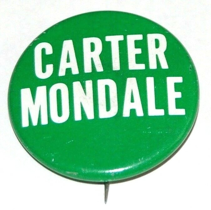 1976 JIMMY CARTER MONDALE campaign pin pinback button political presidential