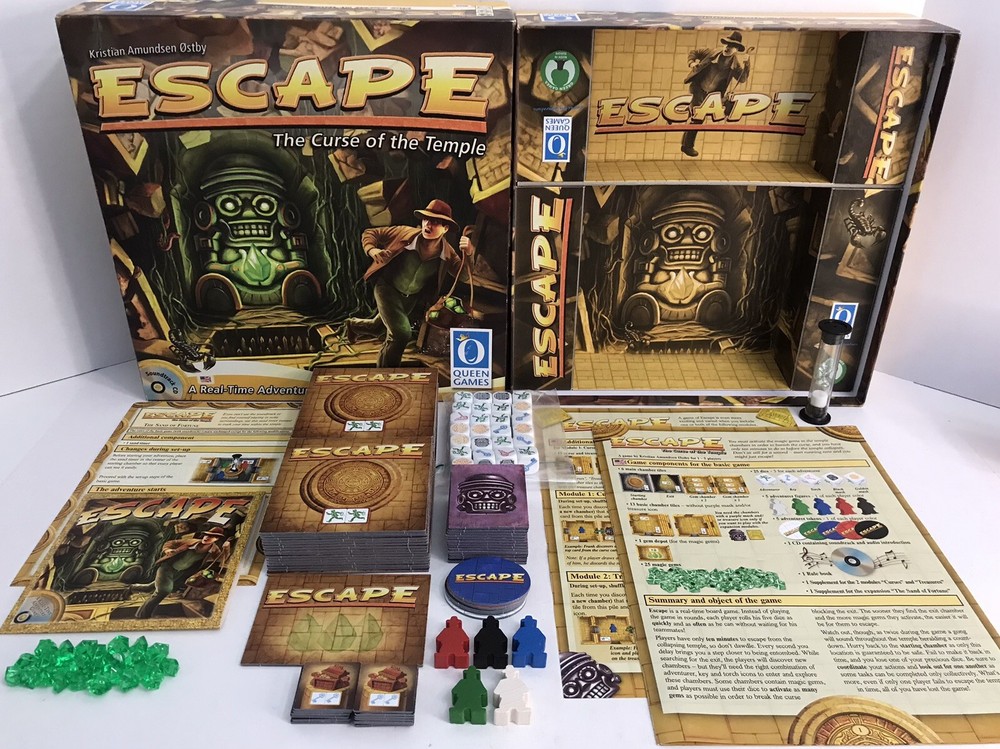 Escape Curse of the Temple  Board Game Queen Games Real-Time Ostby 2014 Complete