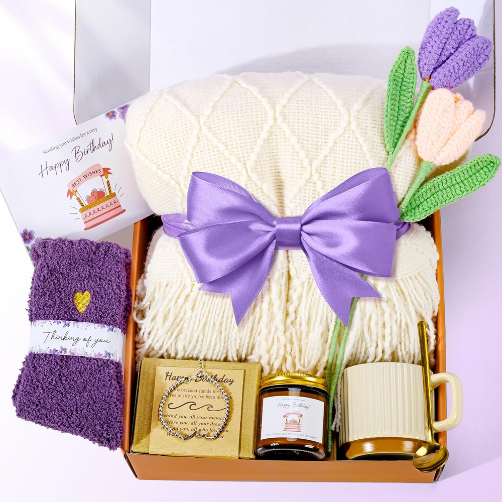 Birthday Gifts for Women, Unique Happy Birthday Gift Basket, Self Care Gift Care