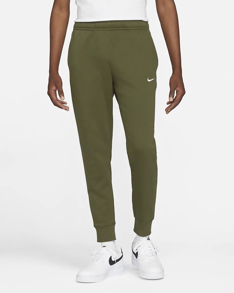 Nike Club Fleece Cuff Mens Tapered Pants Jogger Sweatpants Green Large