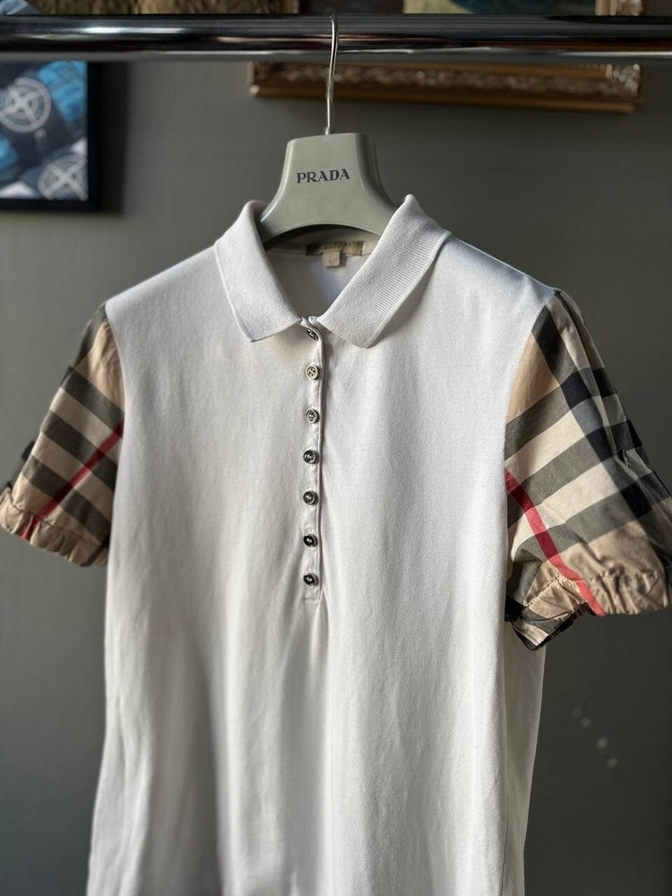 Burberry Polos Nova Check Sleeve Womens Large size Rare