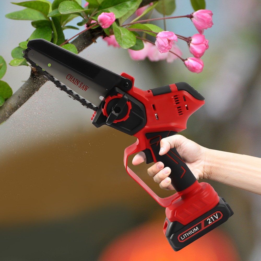 Electric Compact Portable Chainsaw Rechargeable Battery Powered Cutting Logging