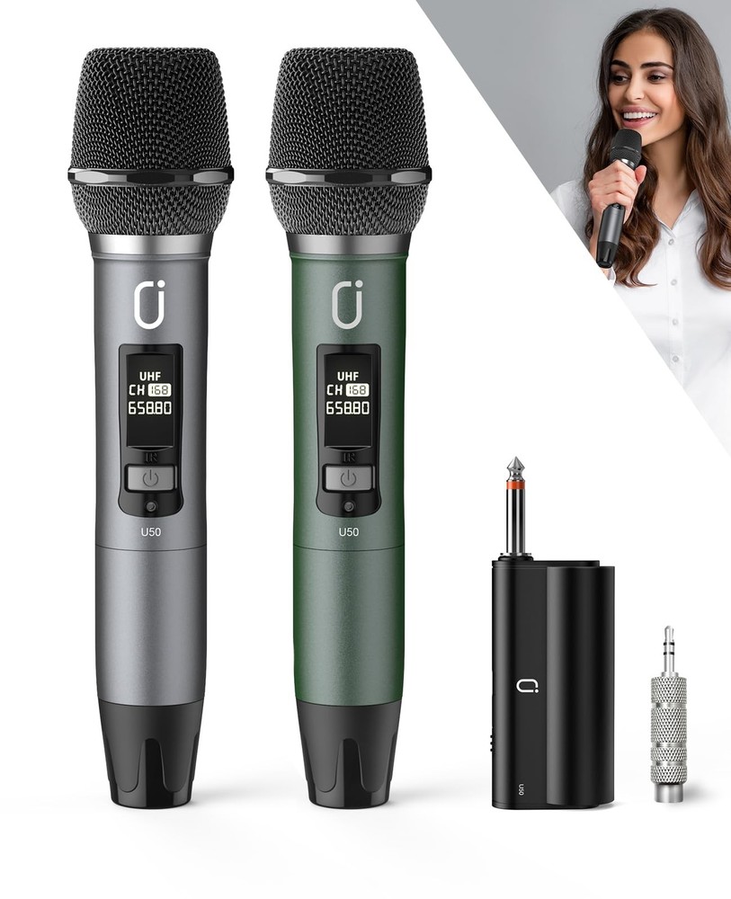 Professional UHF Dual Wireless Microphones for Karaoke and Live Performances