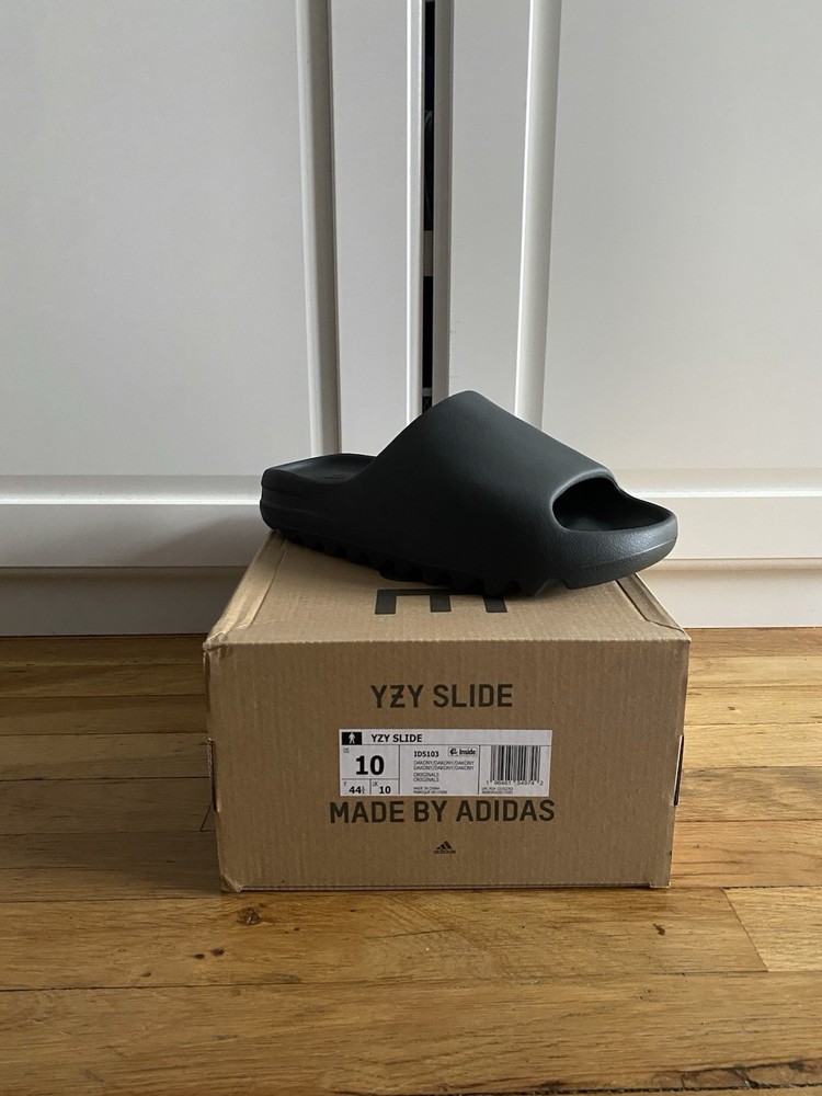 Size 10 - Adidas Yeezy Slide Dark Onyx  (100% AUTHENTIC FAST | FREE SHIPPING)