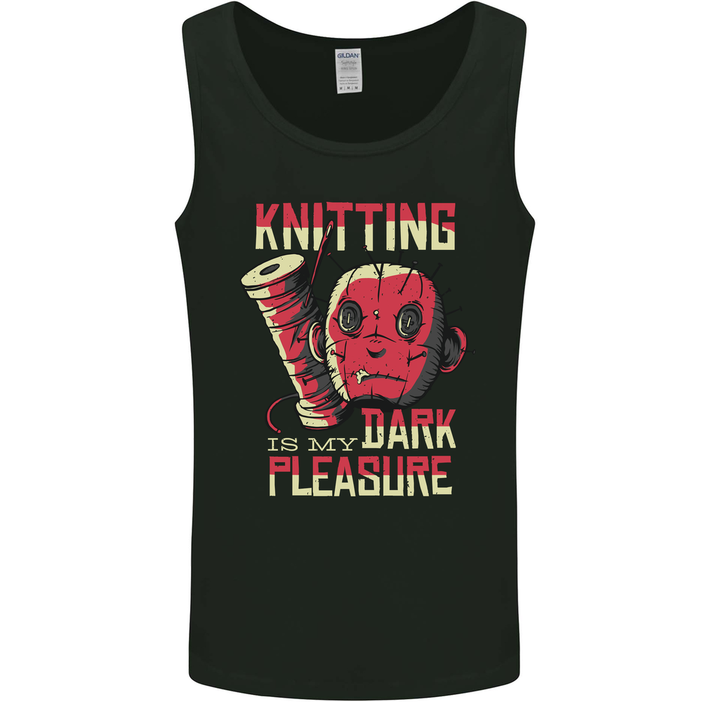 Knitting is My Dark Pleasure Sewing Mens Vest Tank Top