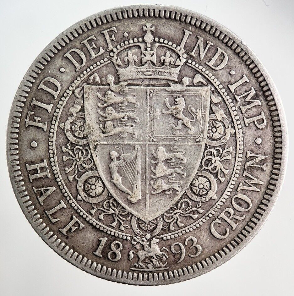 1893 Victoria Half-Crown Silver Coin | Fine Collectable Grade