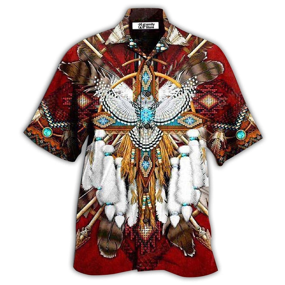 Native Dreamcatcher Sunset Red   Hawaiian Shirt