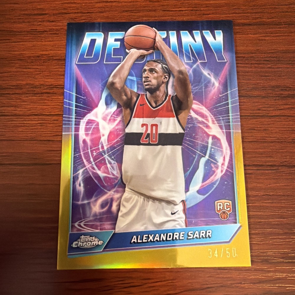 2024-25 Topps Chrome #D-2 Alexandre Sarr Destiny Gold Refractor RC #/50 Wizards