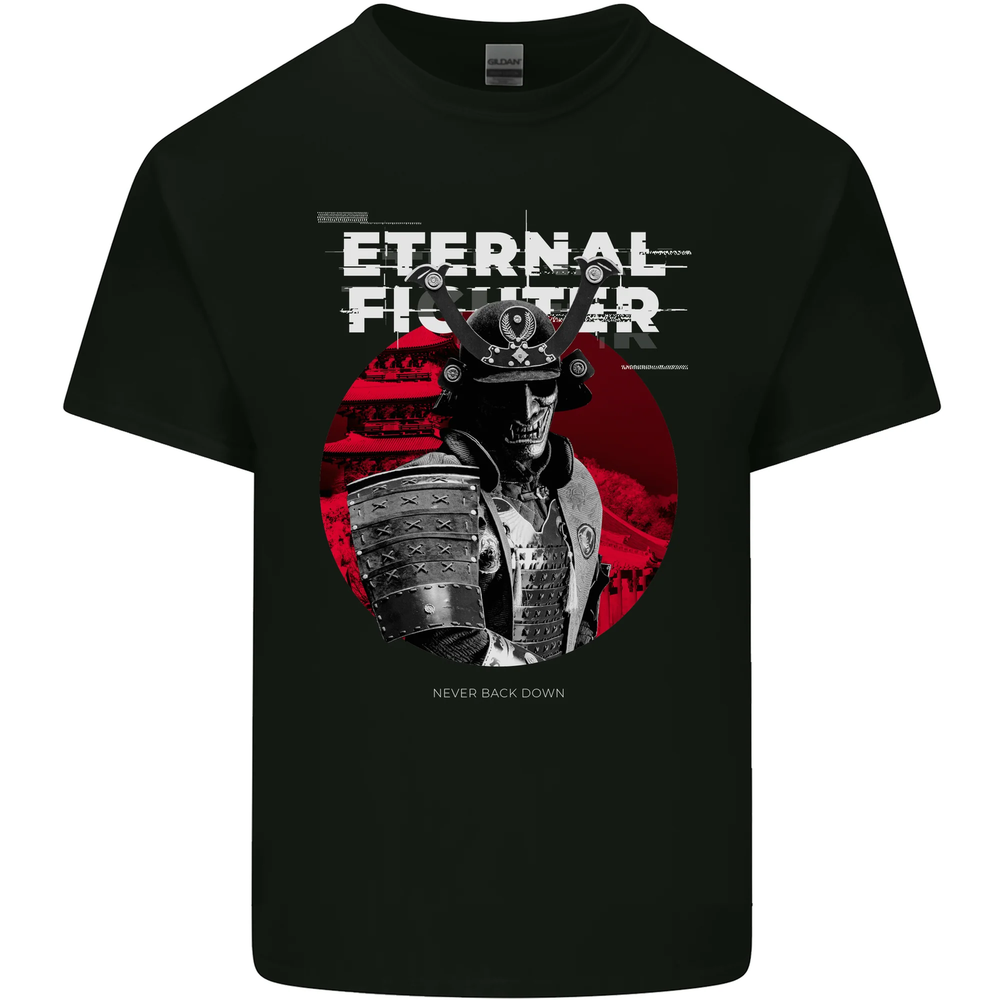Samurai Fighter Skull MMA Mixed Martial Arts Mens Cotton T-Shirt Tee Top