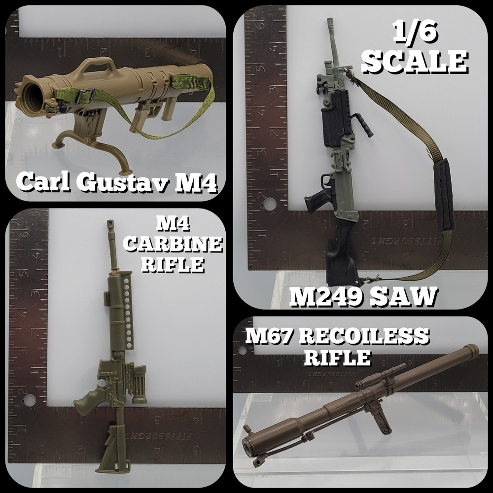 GI Joe 12 Inch Action Figure Replacement Weapons Lot 1:6 Scale Assault Rifle Rocket Launcher