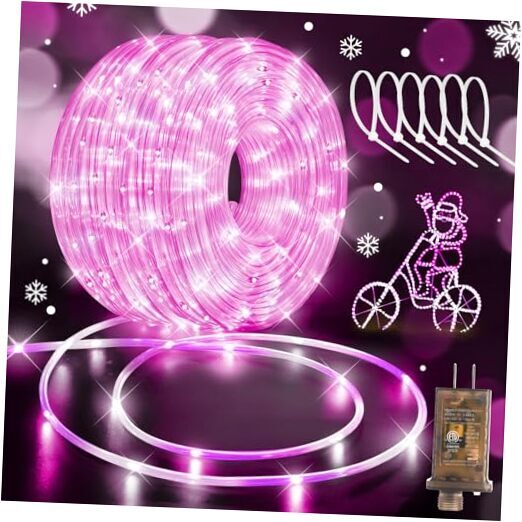 LED Rope Lights 197FT Waterproof Rope Light 600 LED Flexible Tube Lights Plug