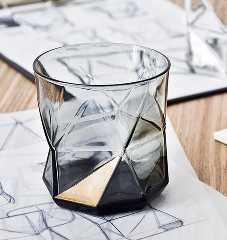 (12) Bormioli Rocco Cassiopea Italy Whiskey Glass Grey Smokey Black MCM